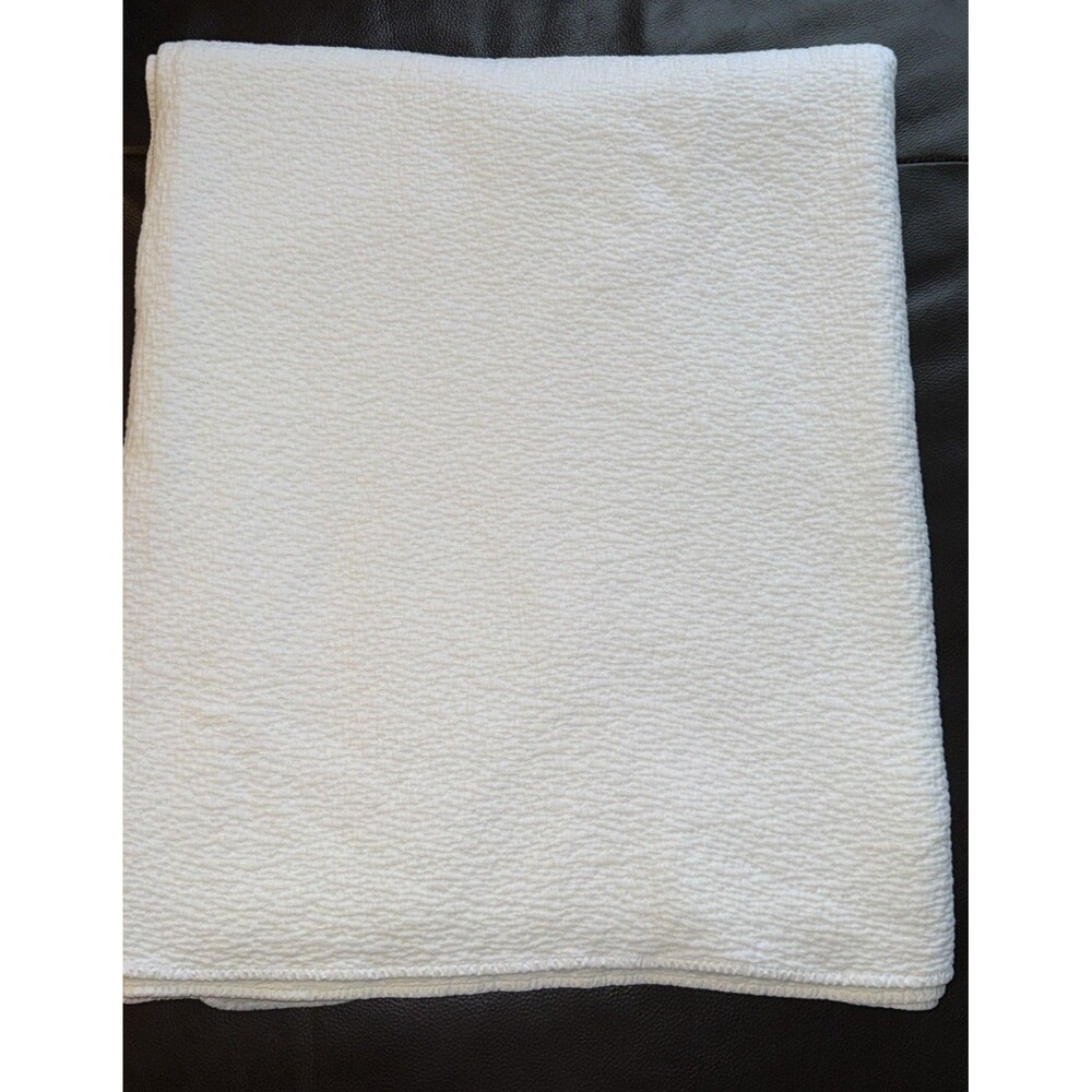 COYUCHI Cascade 100% Organic Cotton Matelasse Blanket King Alpine White